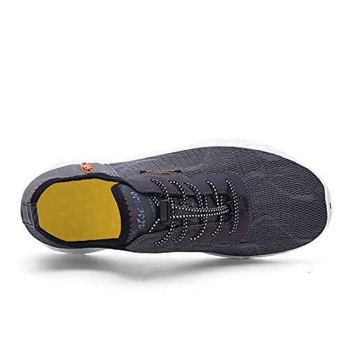Whatseaso Water Shoes Quick Dry Barefoot Beach Aqua Sport Swim Surf Pool Hiking Diving Walking For Men Women, 11.5 Women/10 Men, Grey #TOP2