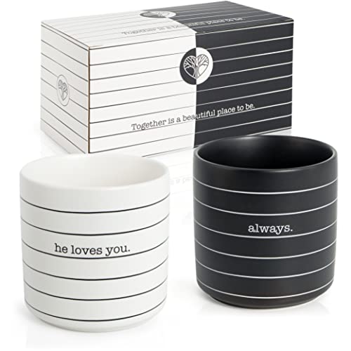 WeddingTree Juego de 2 Tazas para Parejas - Regalo de Boda - Tazas para Parejas para el día de la Boda - Regalos de Boda para los Novios - Tazas para Parejas