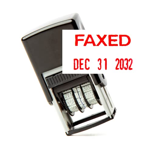 Self Inking Rubber Stamp, Phrase With Date, Refillable Office Supply Business Stamps (Faxed) #TOP6