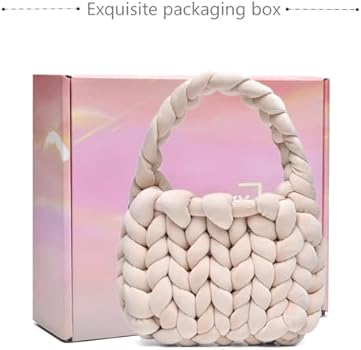 Alzoear Handwoven Tote Bags for Women Chunky Yarn Knit Shoulder