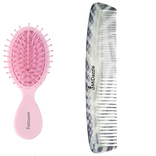 Image of Midazzle Premium Pink Unicorn Kids Hair Brush with Elegant Comb, Set of 2 (MIHB0020+MIEC2504)