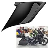 Harley Side Covers Motorcycle Side Covers Stretched Panels Skirt Fit for 2014+ Harley Touring FLH - Vivid Black