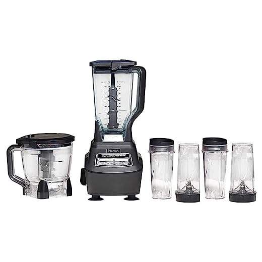 Ninja Mega Kitchen System (BL770) Blender/Food Processor with 1500W Auto-iQ Base, 72oz Pitcher, 64oz Processor Bowl, (4) 16oz Cup for Smoothies, Dough & More