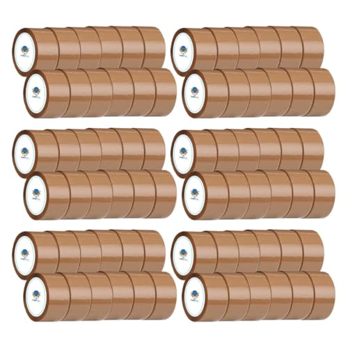Image of Indipac Brown, Cello Tape 2 Inch 65m Roll BOPP - Heavy Duty Sealing Tape for Carton Box Packing, Warehouse, Industrial, Office & Ecommerce Packaging Tapes (Pack of 72)