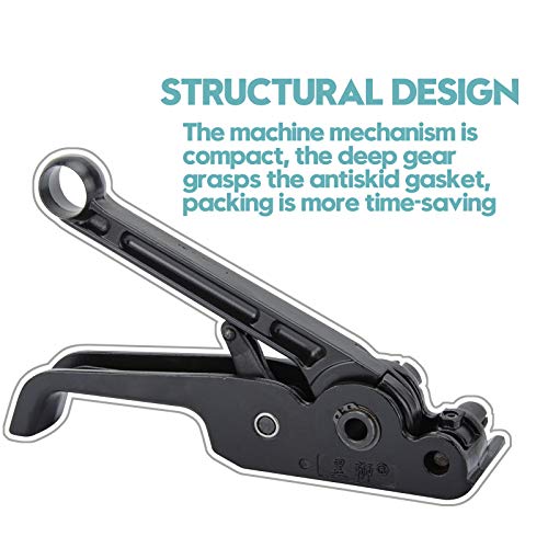 Image of MYFAMIREA Upgraded Heavy Duty Poly Strapping Tensioner Sealer Cutter Manual Packing Tools Kit for 1 /2 inch-3 /4 inch Width Polyester Polyproplyn Strap(Black)