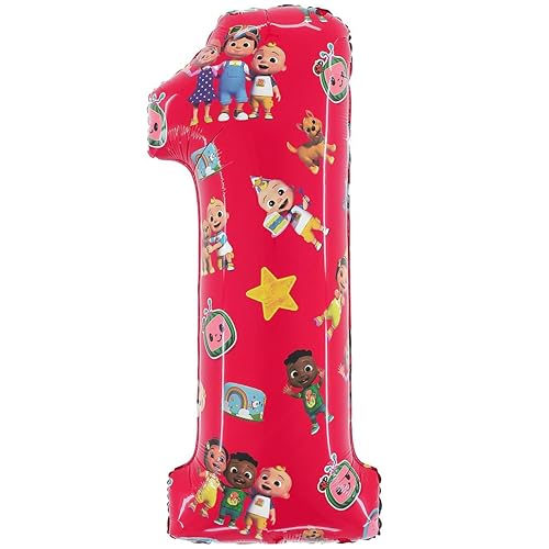 Toyland 27 Inch Cocomelon Number Foil Balloon - Kids Party Balloons - Number 1-2 Available