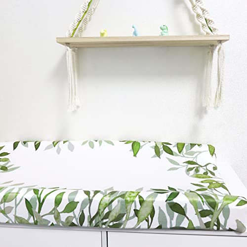 Diaper Changing Pad Cover, Soft Breathable Fabric Baby Stretchy Changing Table Pad Cover, Jersey Knit Changing Table Sheets For Boys And Girls, Leaves #TOP6