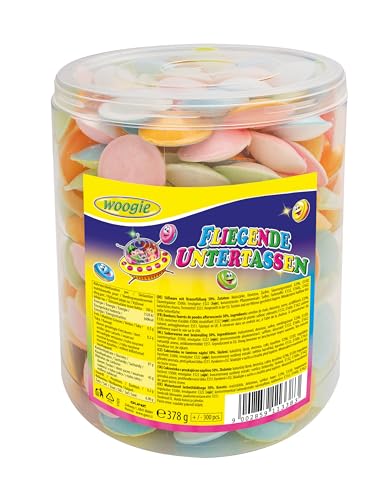 Fliegende Untertassen – 378g – Bunte Retro Süßigkeit mit Brausefüllung – Perfekt für Kindergeburtstag, Party & Adventskalender