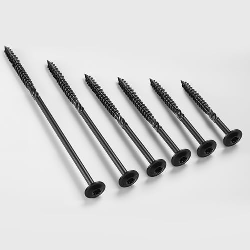 BNUOK Lag Screws #14 x 2-1/2 Inch, (1lb, 45pcs) Heavy Duty Construction Structural Exterior Wood Timber Screws, Torx Drive Washer Head Rust Resistant Black Epoxy Coated, with T30 Star Bit - Thumbnail 5
