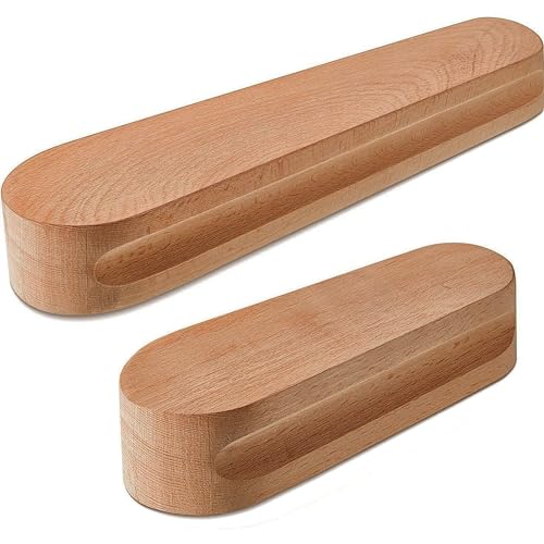 Kiyza 2PCS Tailors Clapper for Quilting, Hardwood Durable Seam Ironing Tool for Fabric Creases, Sewing and Clothing Folds (7 inch and 12 inch)