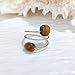 Tiger Eye Ring, Handmade Dainty Natural Crystal Tigers Eye Stone Ring Adjustable, Gold Plated Stackable Rings for Women Tiger Eye Jewelry