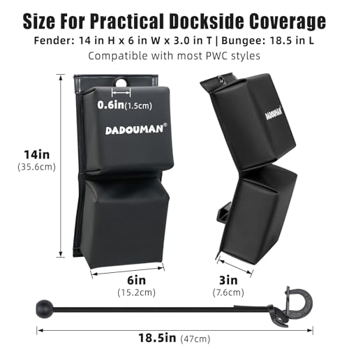 DADOUMAN Heavy Duty PWC Fender, Adjustable Jet Ski Bumpers for Jet Ski Docking, Universally Fitting PWC Docking Bumper with Elastic Bungee, Pack of 2 by DADOUMAN - Used condition - Image 7