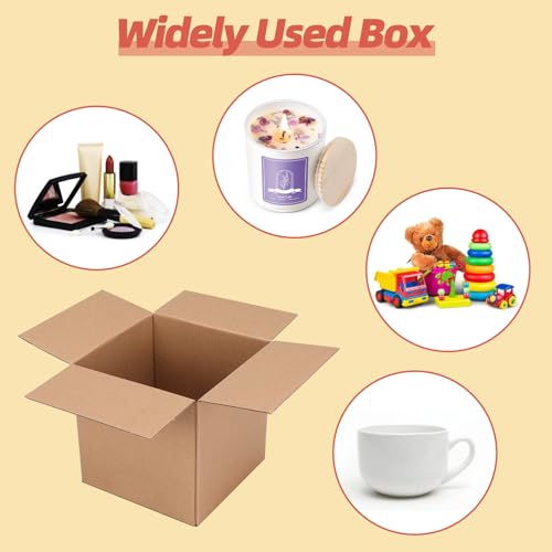 Image of Schliersee 6x6x6 Shipping Boxes Set, Kraft Corrugated Cardboard Brown Square Box Mailers, Small Business Corrugated Packaging Box, Pack of 6