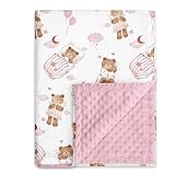 Muslin Baby Blankets for Boys & Girls, Soft Minky Back Toddler Blanket