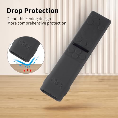 Image of Oboe Silicone Tv Remote Cover Compatible with Samsung Smart Tv Remote 2026 Model BN59-01498A Key Cover Case with Lanyard (B-Dark Grey) REMOT E NOT Included