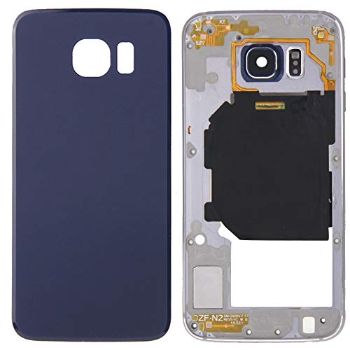 Couvercle arrière premium pour Galaxy S6 G920F bleu avec cache objectif