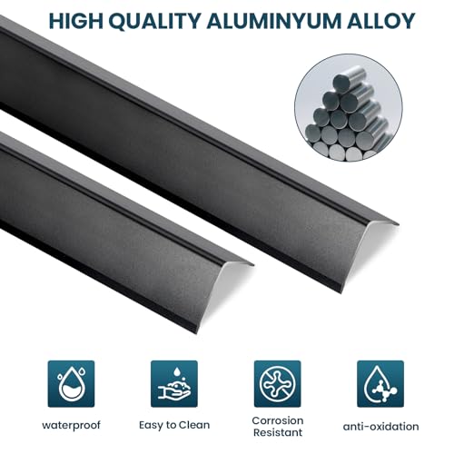 Image of 8PCS 48 inch Black Metal Corner Protector, L molding Tile Trim