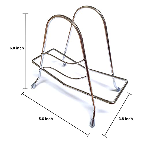 Rack de almacenamiento para tablas de cortar LENITH, acero inoxidable y madera, organizador de cocina triangular miniatura 5