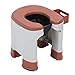 Bedside Commode, Foldable Commode Toilet Chair with Tissue Box for Bathroom for Seniors (Khaki)
