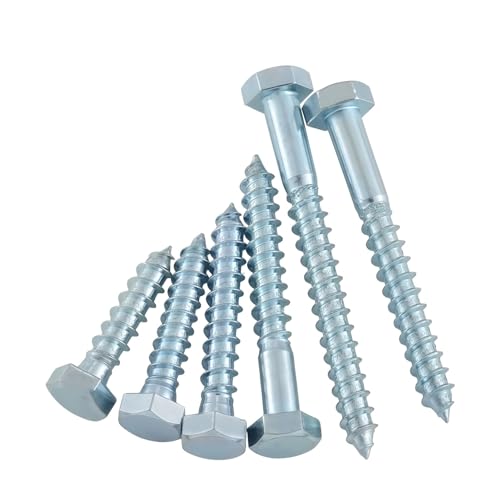 M6 M8 M10 M12 炭素鋼 亜鉛メッキ 青 白 亜鉛 セルフタッピングボルト 大型 外延長 六角形 木製(M8x70-1Pcs)