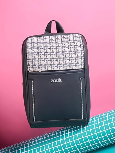 Image of ZOUK Olina Daypack for Women - Convertible Backpack with Laptop & iPad Compartments | Stylish Handcrafted Office & Travel Bag with Water-Resistant Lining & Dual Straps |