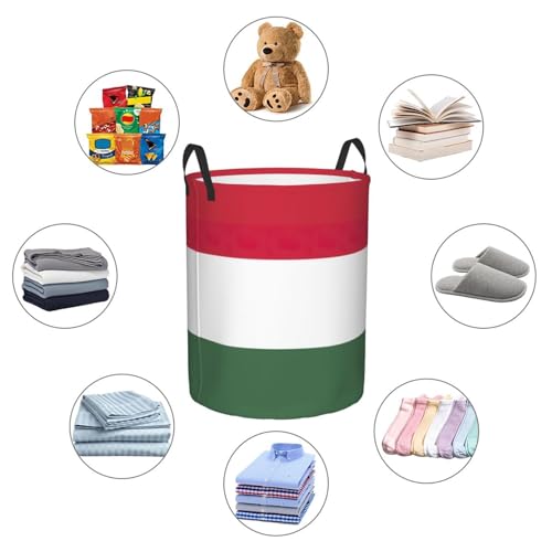 Panier à linge imprimé drapeau Hongrie grand coffre rangement textile