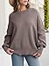 ANRABESS Women Oversized Sweaters Batwing Long Sleeve 2025 Fall Outfits Crewneck Casual Knit Side Slit Fashion Pullover Top Nutmeg Medium