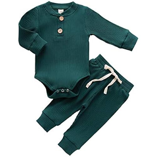 MA&BABY Newborn Baby Boy Girl Clothes Ribbed Knitted Cotton Romper Pants