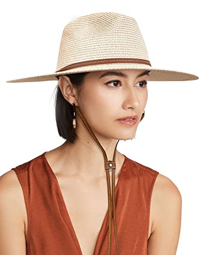 Accsa Women Panama Straw Hat Stylish Wide Brim Summer Sun Hat Ladies Beach Hat Upf 50+ cover