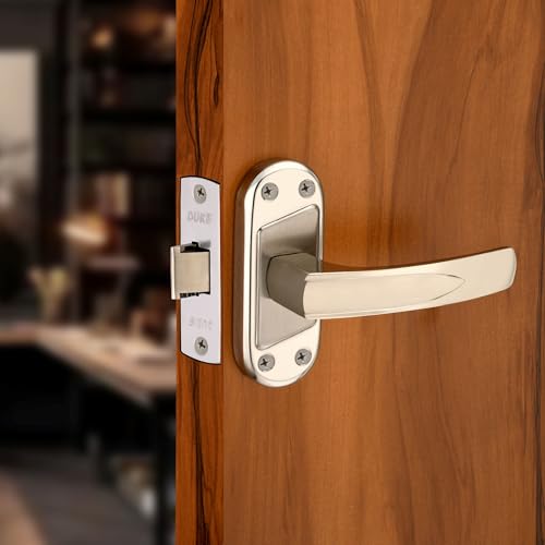 Image of Duke Lock Baby Mortice Set 1001 SS for Main Door, Kitchen, Bedroom, Office, Brass Latch Body with Premium Design Stainless Steel Color 100 MM (5 INCH)