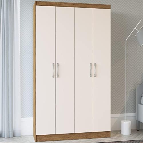 Armário Multiuso 4 Portas Dueto 5000 Móveis Doripel Off White/Nog...