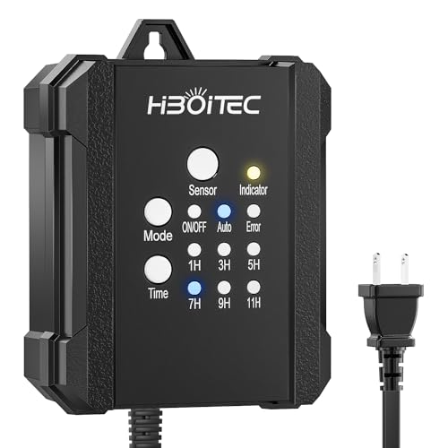HIBOITEC 65W Low Voltage Landscape Transformer, Outdoor Lighting Transformer with Photocell Sensor and Timer, 120V AC to 12V DC Weatherproof Transformers for LED Lights Spotlight Pathway Light