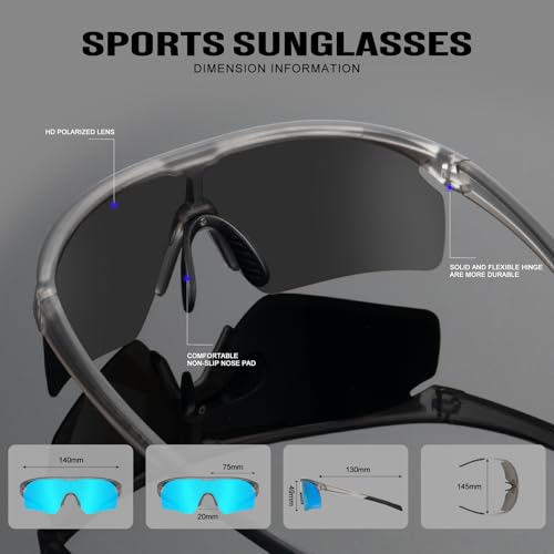 KALIYADI Polarized-Sunglasses-Men Mens-Sunglasses Sports Sun-Glasses: UV400 Protection for Fishing Golf Running4