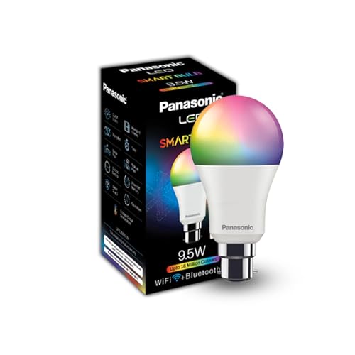 Panasonic LED 9.5W 5CH Smart Bulb with Music Sync Function Works with Alexa and Google Home (WiFi + Bluetooth), 16 Millions B22 Smart Bulb (Multicolor) image_0