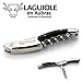 Laguiole En Aubrac Sommelier Waiter's Corkscrew, Buffalo Horn Handle, Wine Opener With Foil Cutter & Bottle Opener, Stainless Steel Shiny Bolsters