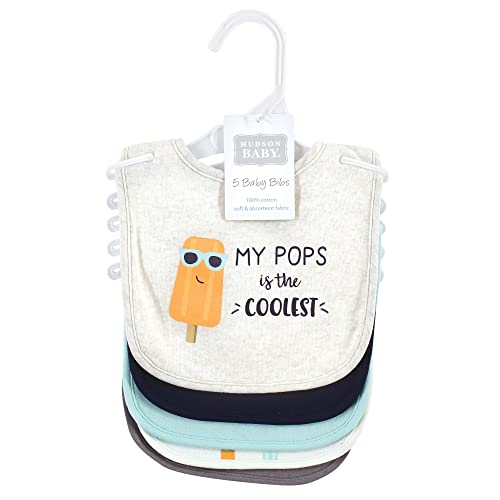 Image of Hudson Baby Unisex Baby Cotton Bibs, Popsicle, One Size