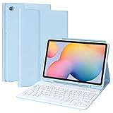 Keyboard Case for Samsung Galaxy Tab S6 Lite 10.4 Inch 2022/2020, Galaxy Tab S6 Lite SM-P610/P613/P615/P619 Tablet Cover Case with Detachable Wireless Keyboard S Pen Holder, Blue
