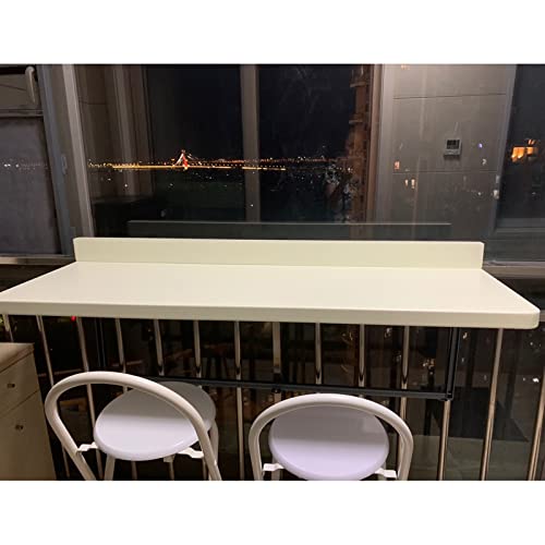 Table pliante murale de balcon et étagères flottantes de garde-corps extérieur - 3