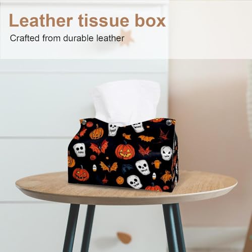 Boîte à mouchoirs citrouille Halloween pour table de nuit et salons x2