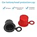 Mandark Car Battery Terminal Cover, 4PCS Vehicle Battery Top Post Cap with Washers, Automotive Battery Stud Terminal Insulator Protector Accessories, Universal for SUV, Sedan, Truck (Black/Red)