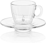  Bialetti RTATZ800 - Tazza da caffè in Vetro temprato, Dimensioni: 5,9 x 5,9 x 6,4 cm, Trasparente