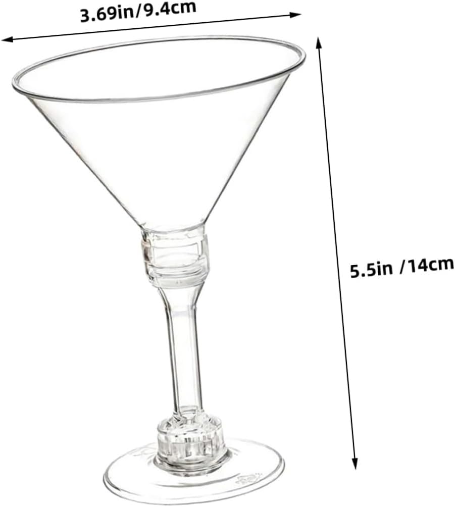 50pcs Unbreakable Plastic Cocktail Glasses Martini Camping Mug Outdoor Glasses Margarita Tumbler Accessories