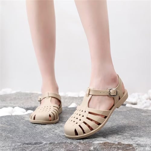 Image of Hee grand Crystal Jelly Heel Sandals for Women Summer Beach Jelly Shoes