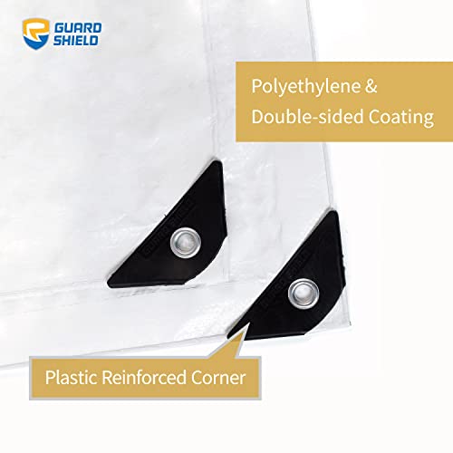 GUARD SHIELD White Tarp 6x8 Feet Medium Duty All Purpose Poly Tarps Cover 7mil