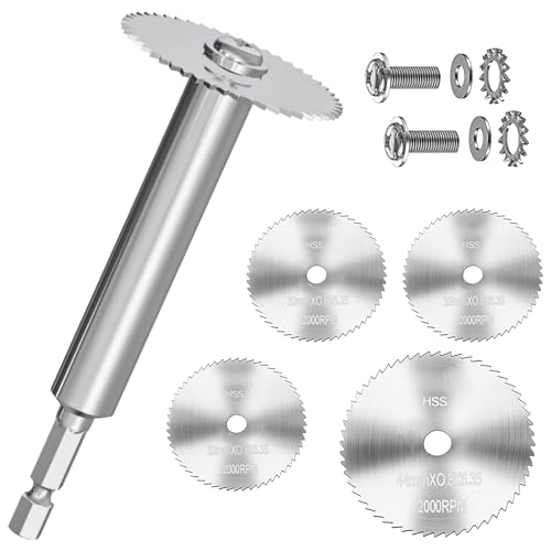 Inside Pipe Cutter Set, 1/4 Hex Shank PVC Plumbing Internal Pipe Cutter, Heavy-Duty Pipe Cutter for Inside Cutting Below Floor or in Wall, Includes 32mm & 44mm HSS Saw Blades
