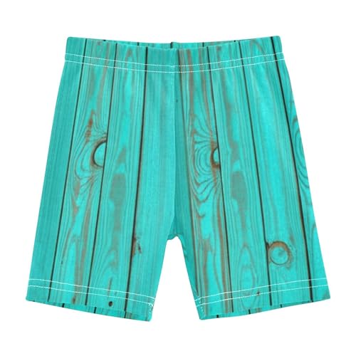 Girls Biker Shorts Toddler Cotton Under Shorts for Dresses Turquoise Wooden Planks Wood Summer Kids 4t