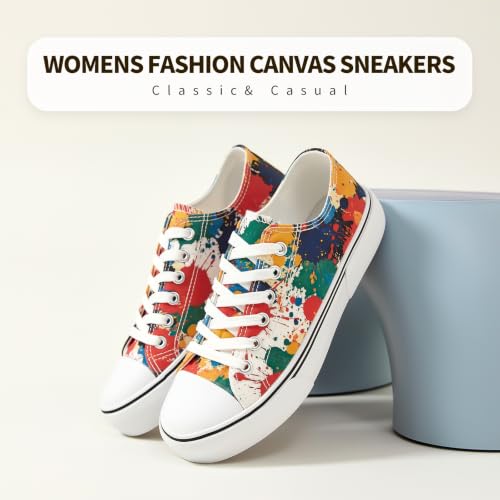 Image of hash bubbie White Sneakers for Women Low Top Canvas Shoes Womens Canvas Sneakers Women's Fashion Sneakers Slip on Casual Tennis Shoes
