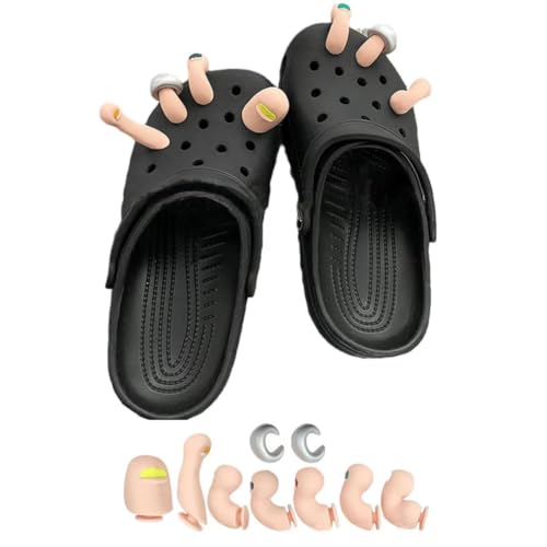 3D Toe Charms for Crocs Clogs Bubble Slides Sandals 7Pcs Funny Shoe Charms Decoration Halloween Pins Accessories