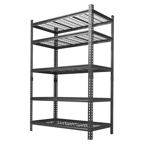 EliteEdge Heavy Duty Metal Storage Shelves - 5-Tier Adjustable Shelving Unit with 2500 LBS Load Capacity for Garage, Pantry, Basement, Bathroom, Laundry Room Organizer, 36" Long x 16" Wide x 72" High