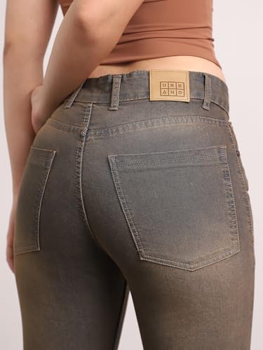 Image of Urbano Fashion Women's Mid Rise Bootcut Washed Jeans Stretchable